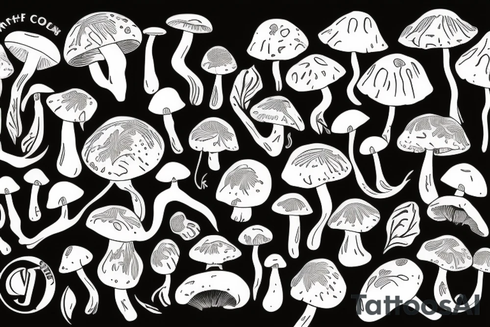 Mushrooms tattoo idea