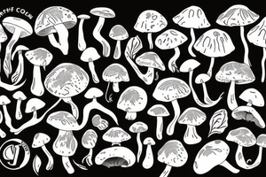Mushrooms tattoo idea