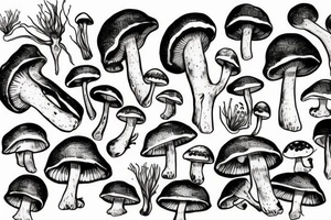 Mushrooms tattoo idea