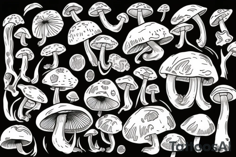 Mushrooms tattoo idea