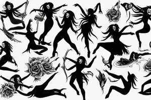 Death dancing with woman tattoo idea