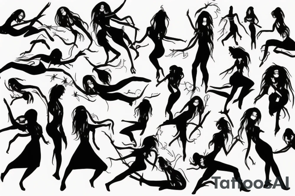 Death dancing with woman tattoo idea