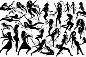 Death dancing with woman tattoo idea