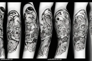 Death dancing with woman tattoo idea
