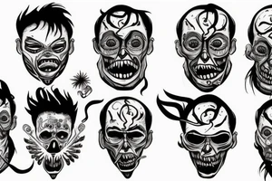 Man  with twisted face tattoo idea