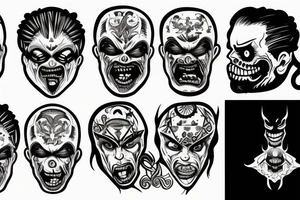 Man  with twisted face tattoo idea