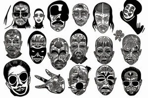 Man man many hands covering face tattoo idea