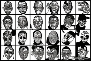 Man man many hands covering face tattoo idea