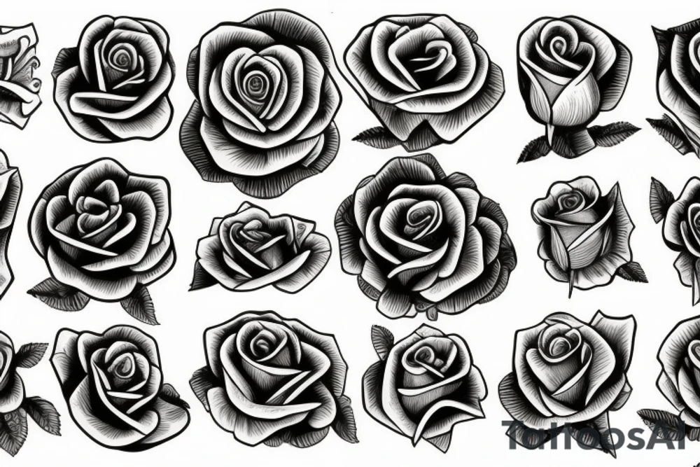 knife rose tattoo idea