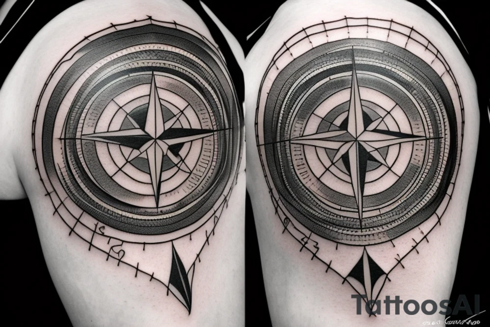 Compass, americas map, raven tattoo idea