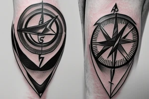 Raven with a compass in ankle tattoo idea