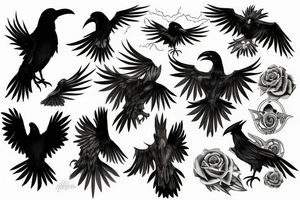 Scary raven tattoo idea