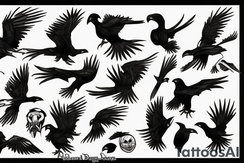 Scary raven tattoo idea