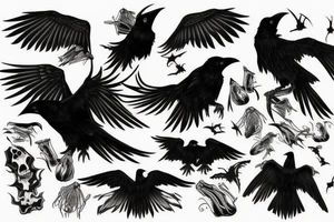 Scary raven tattoo idea