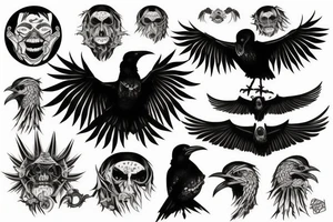 Scary raven tattoo idea
