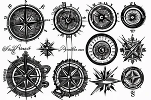 Vintage Compass tattoo idea