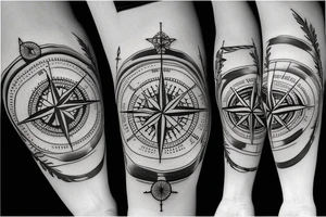 Vintage Compass tattoo idea
