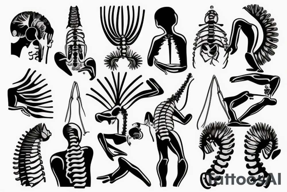 a spine getting a chiropractic adjustment tattoo idea