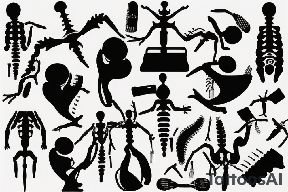 a spine getting a chiropractic adjustment tattoo idea