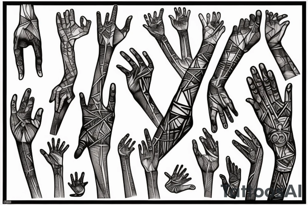 hands touching the human spine tattoo idea