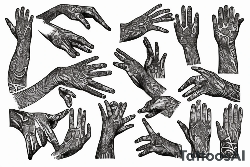 hands touching the human spine tattoo idea