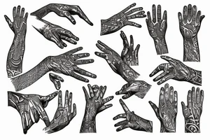 hands touching the human spine tattoo idea