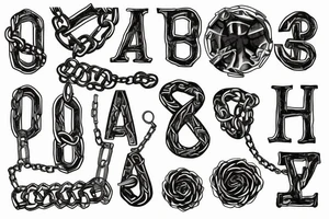 It must be focused on the  capital letter J but must be hidden with chains tattoo idea