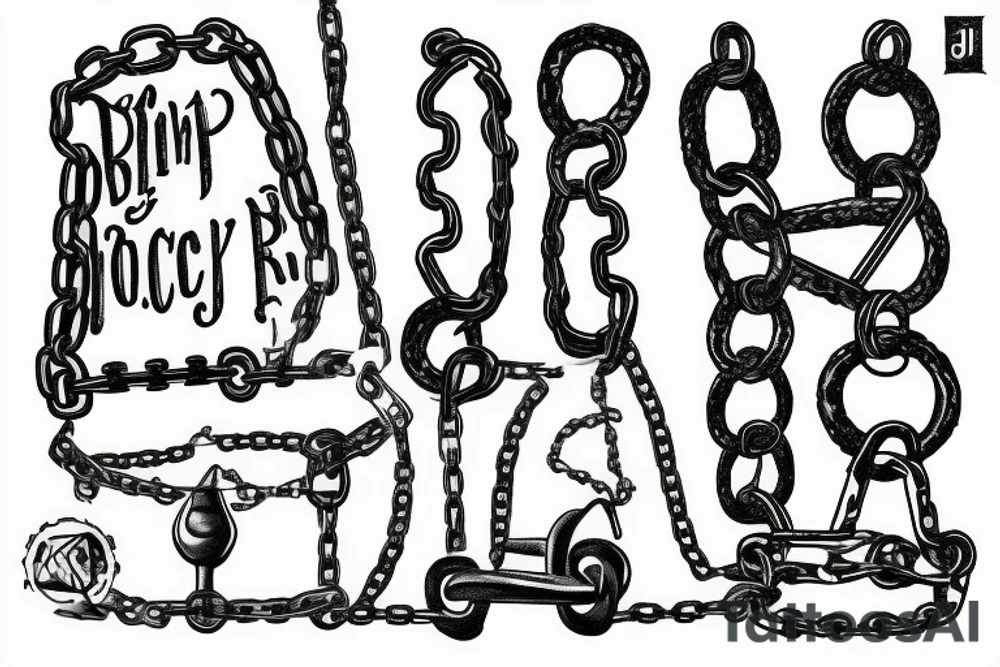 It must be focused on the  capital letter J but must be hidden with chains tattoo idea