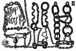 It must be focused on the  capital letter J but must be hidden with chains tattoo idea