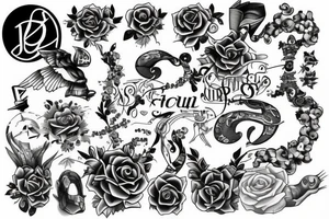 It must be focused on the  capital letter J but must be hidden with other letters tattoo idea