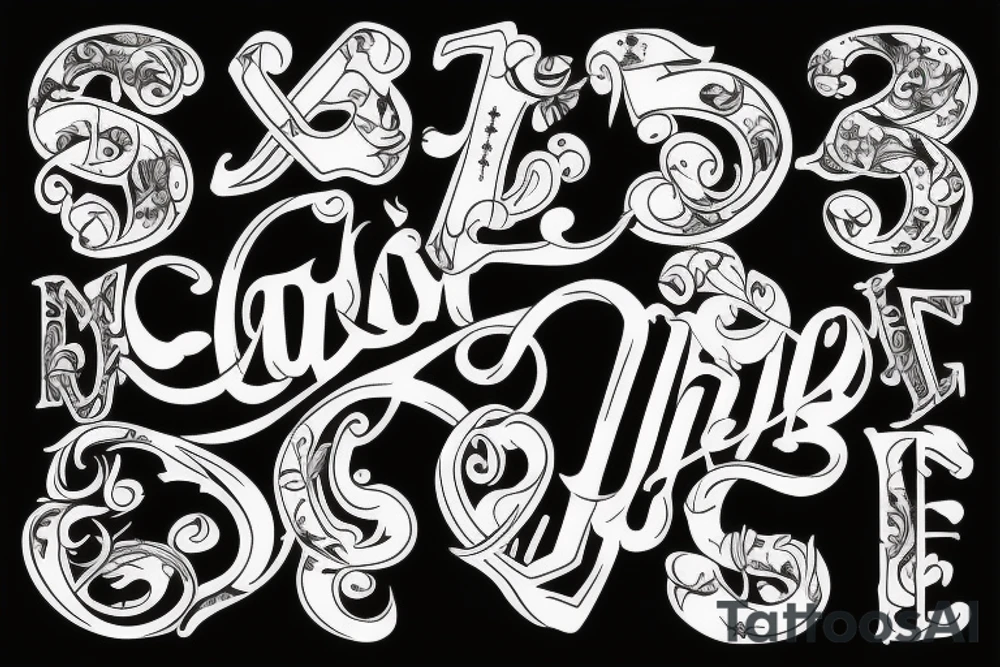 It must be focused on the  capital letter J but must be hidden with other letters tattoo idea