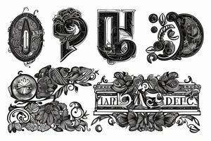 A capital j letter in an 1900 modernist style tattoo idea
