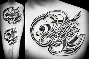 A capital j letter in an 1900 modernist style tattoo idea