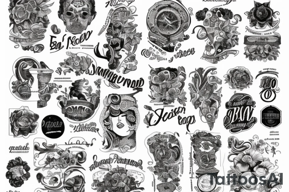 Una letra J escondida en un diseño modernista de principios de 1900 tattoo idea