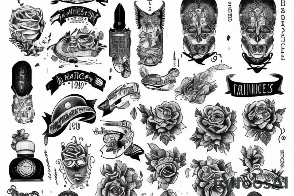 Una letra J escondida en un diseño modernista de principios de 1900 tattoo idea