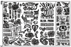 Una letra J mayúscula en un diseño modernista de principios de 1900 tattoo idea