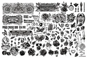 Una letra J mayúscula en un diseño modernista de principios de 1900 tattoo idea
