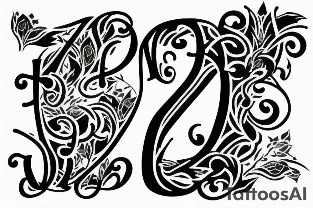 Elegant J letter shape tattoo idea