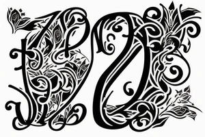 Elegant J letter shape tattoo idea