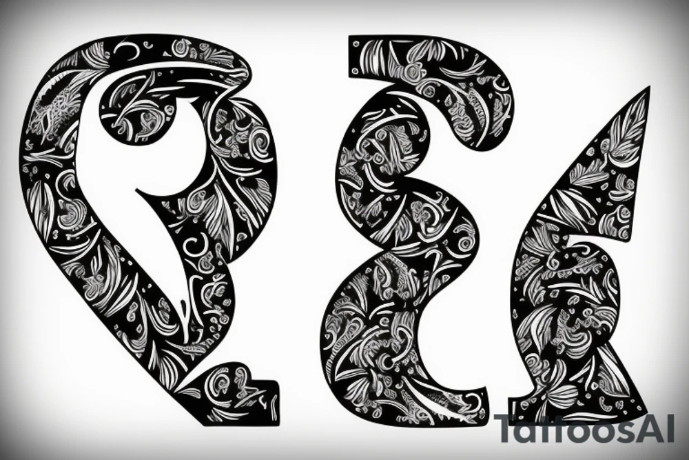 Elegant J letter shape tattoo idea