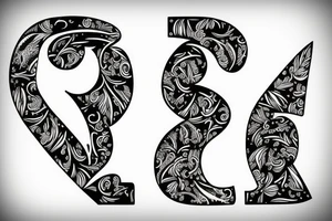 Elegant J letter shape tattoo idea