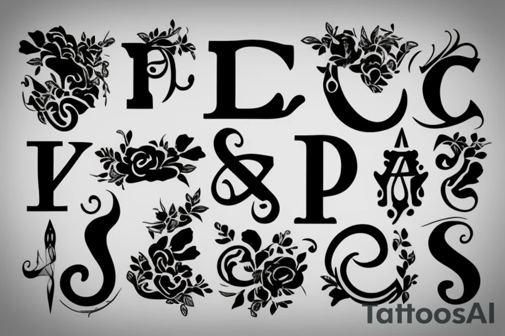 Elegant J letter shape tattoo idea