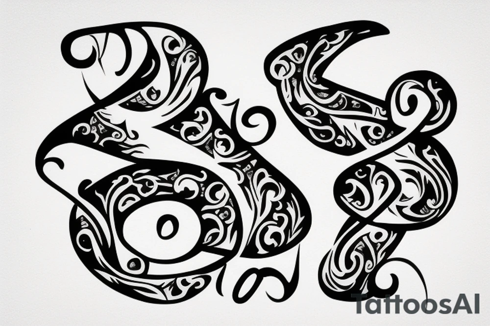 Elegant J letter shape tattoo idea