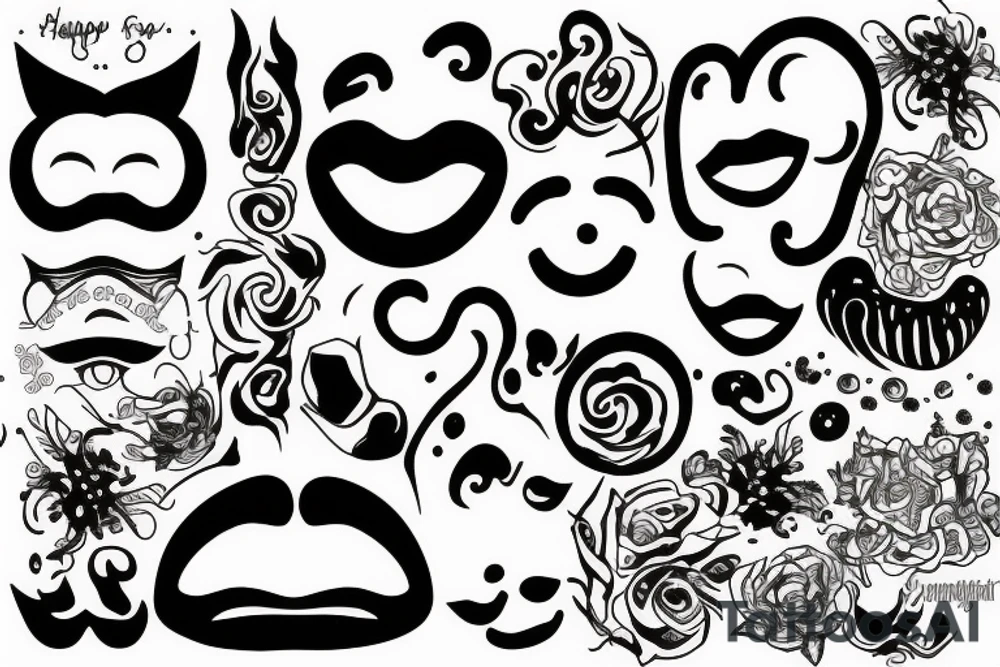 smoky happy face tattoo idea