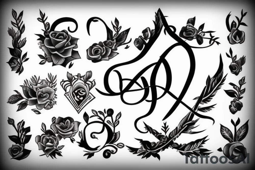 Elegant J letter shape tattoo idea