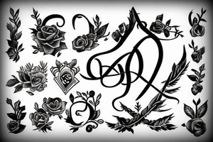 Elegant J letter shape tattoo idea