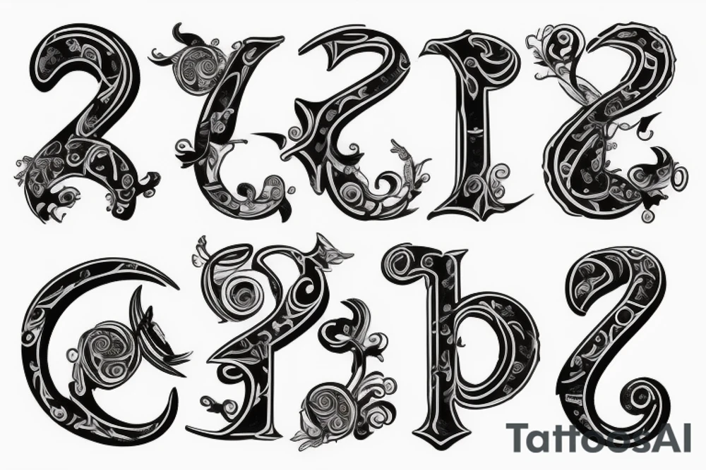 Elegant J letter shape tattoo idea