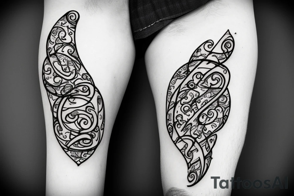 Elegant J letter shape tattoo idea