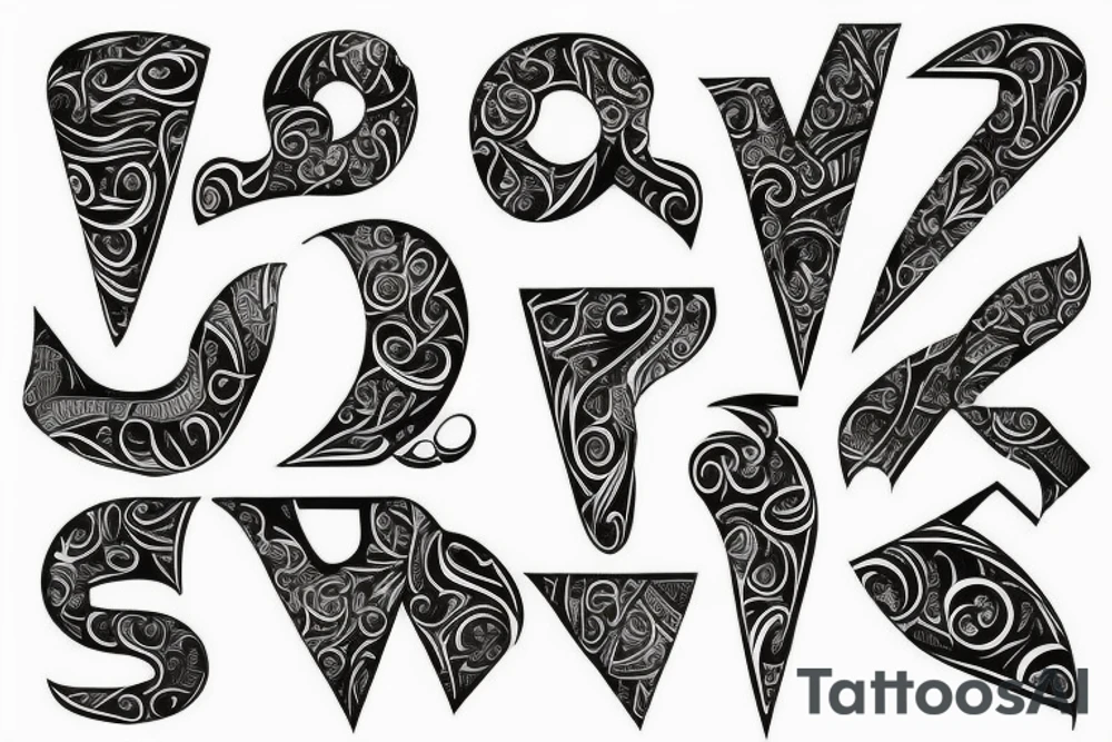 Elegant J letter shape tattoo idea