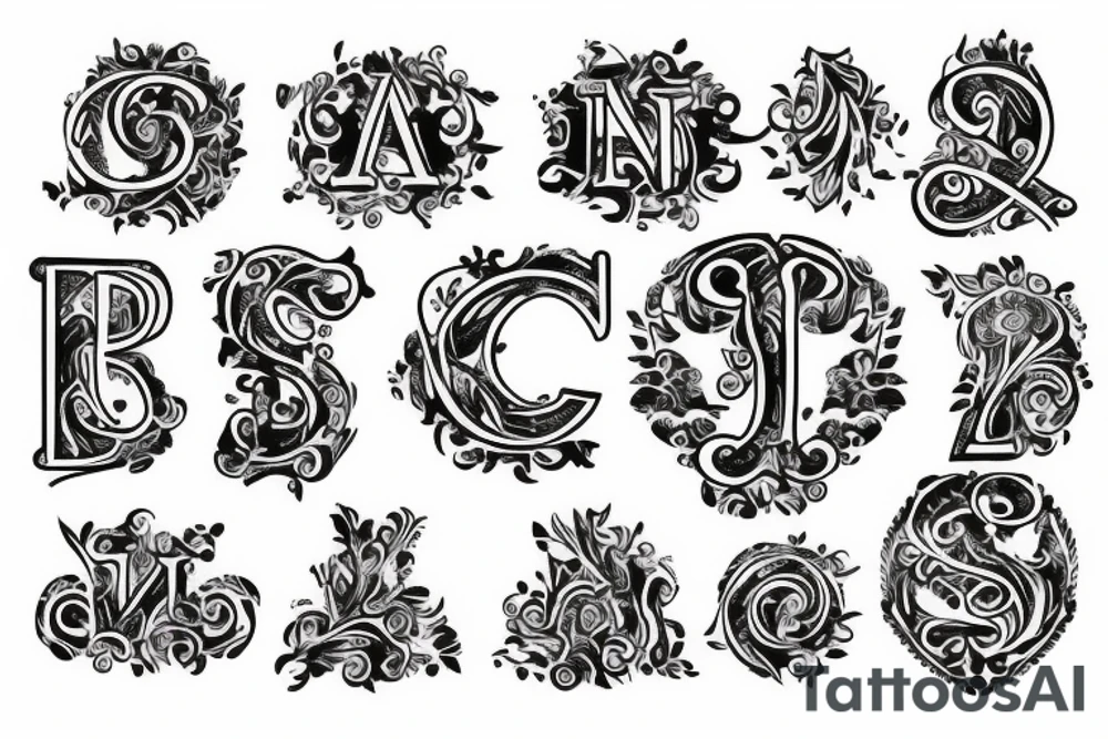 Elegant J letter tattoo idea